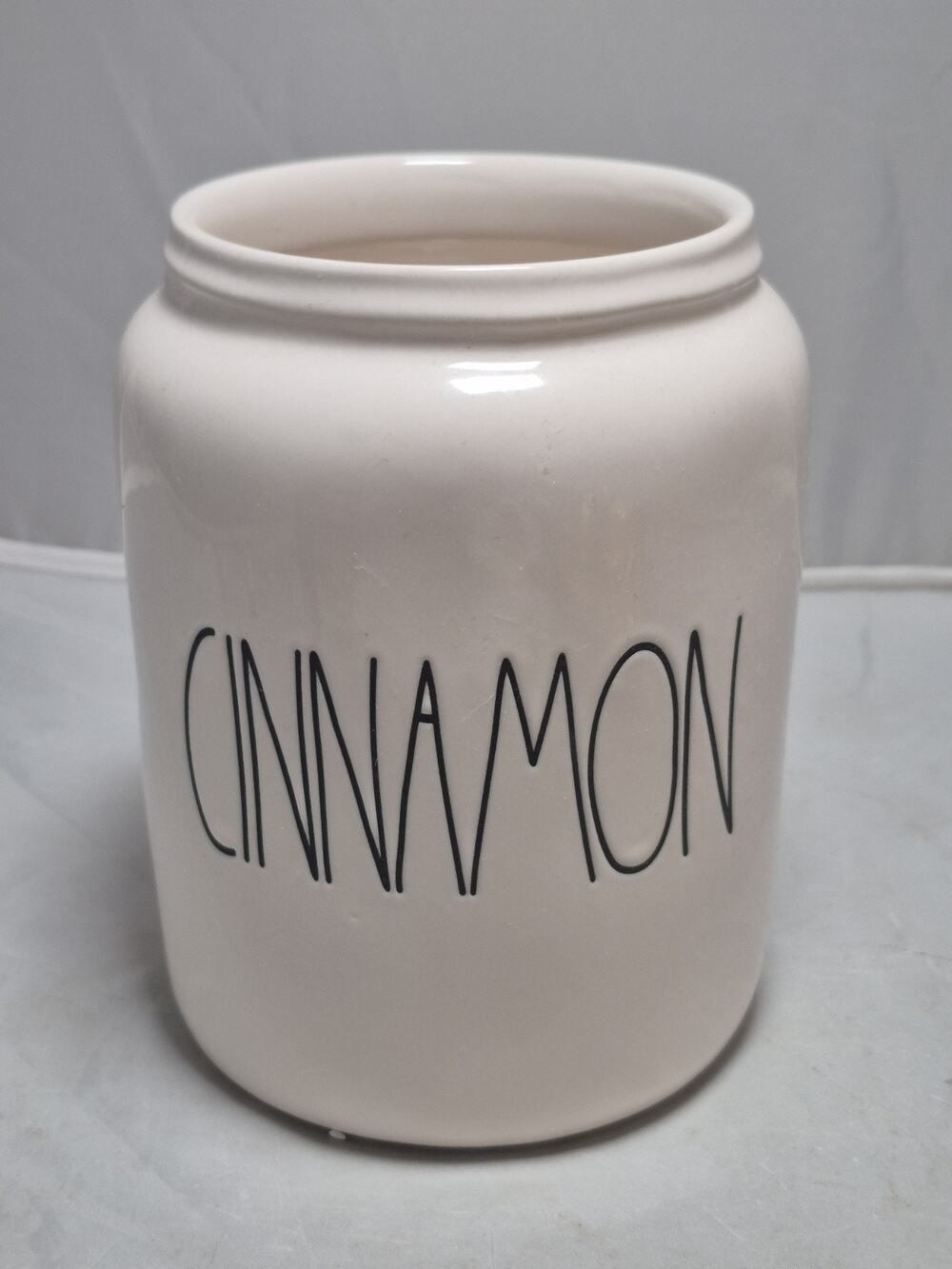 💥 Rae Dunn CINNAMON Canister Artisan Collection Magenta White Ceramic Jar 181